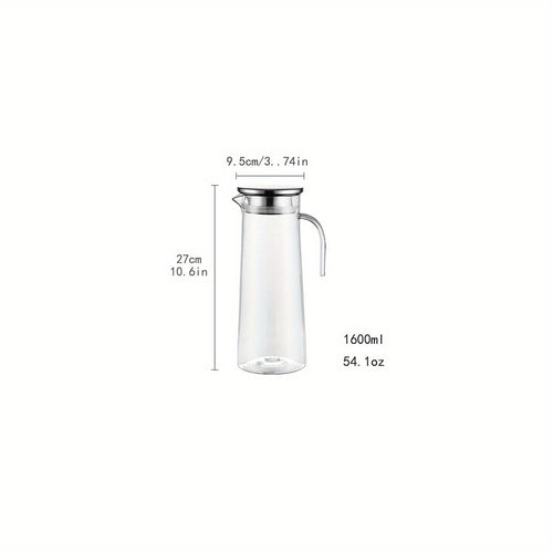 1pc, Water Pitcher With Lid, 37.1oz/54.1oz Heavy Duty Drink Picher,