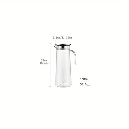 1pc, Water Pitcher With Lid, 37.1oz/54.1oz Heavy Duty Drink Picher,