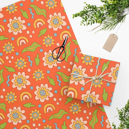 Retro Flower Wrapping Paper