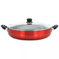 Better Chef 16" Aluminum Non-Stick Metallic Red Deep Fryer with Glass