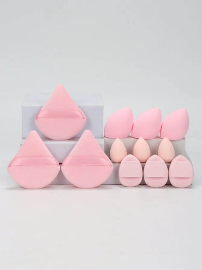12-Piece Makeup Sponge Set – Loose Powder Puffs, Mini Cushions, Beauty Blenders for All Uses