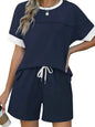 Round Neck Short Sleeve matching shorts and top set