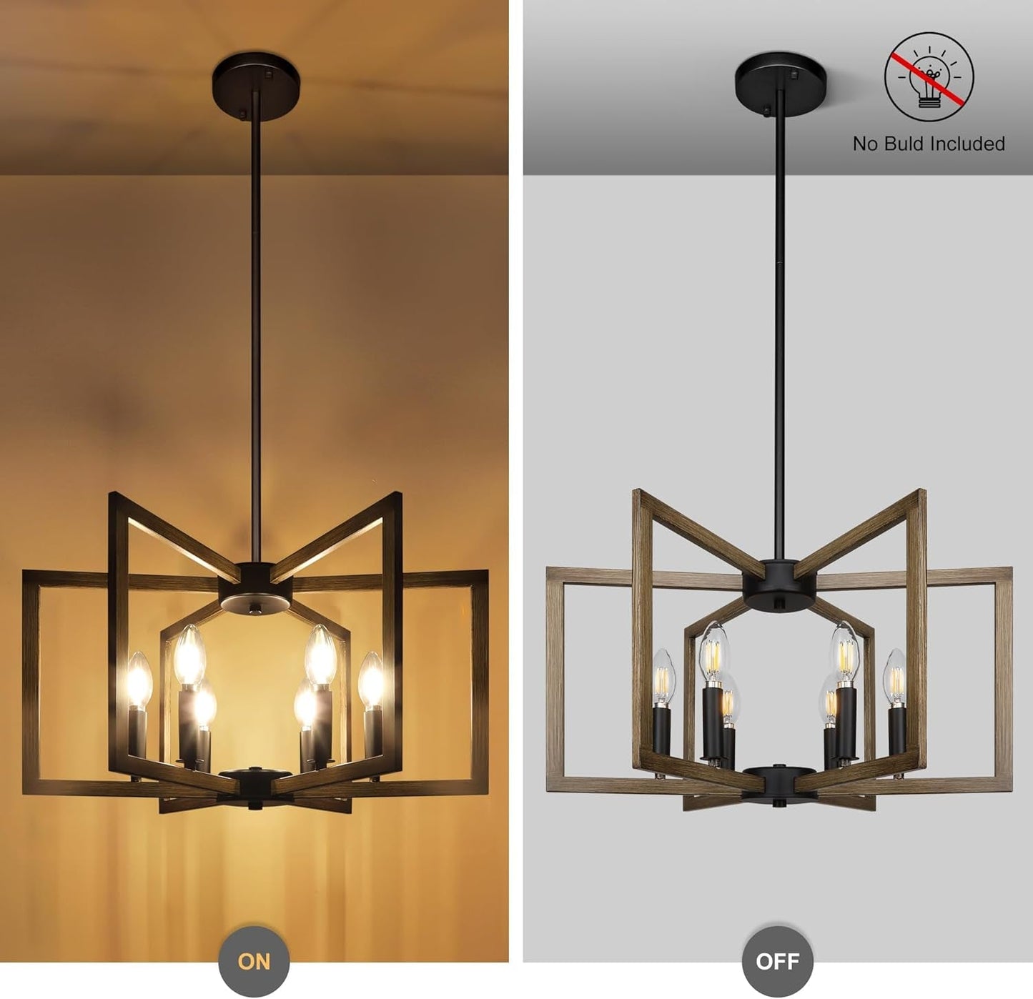 6-Light Modern Farmhouse Pendant Lights for Kitchen Island, Vintage | Kitchen [Metal] | Kitchen + Metal