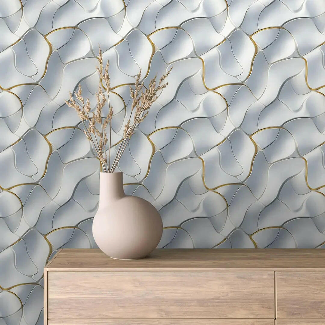 Flowing Marble with Golden Veins