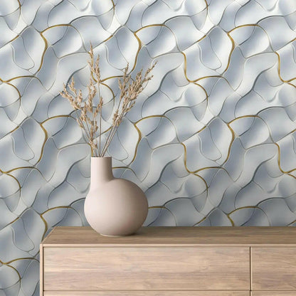 Flowing Marble with Golden Veins