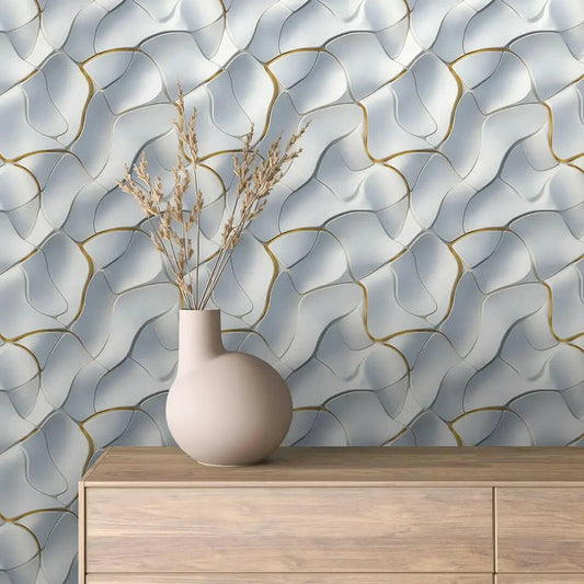 Flowing Marble with Golden Veins