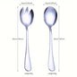 Elegant Gold Plated Stainless Steel Salad Fork  Spoon Set