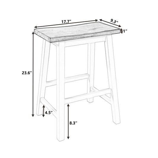 Farmhouse Rustic 2-piece Counter Height Wood Kitchen Dining Stools | Home Decor | Kitchen + Metal