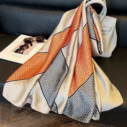 Elegant Silk Scarf for Women - Long Sun Protection Accessory for Spring and Summer