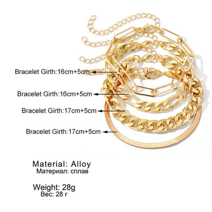 Vintage Metal Bracelet Set for Men and Women