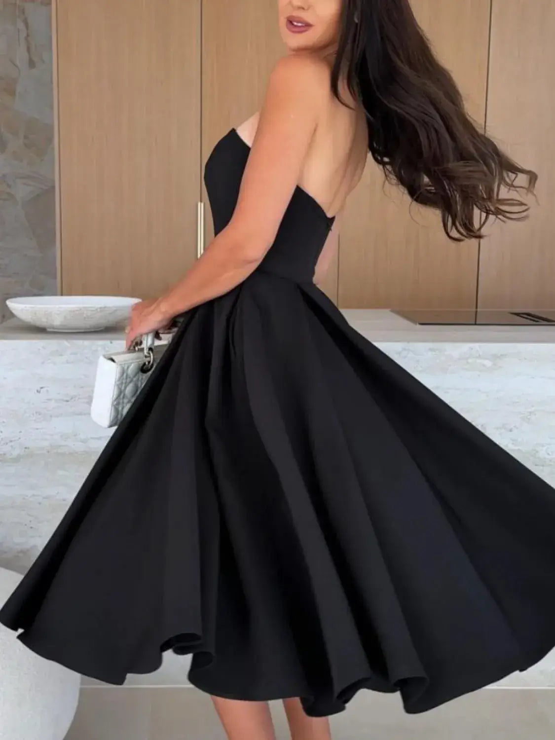 Solid Color Tube Dress Midi for Chic and Stylish Looks