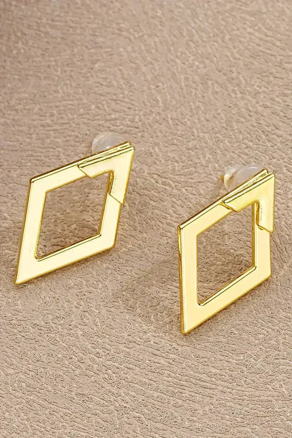 Gold Geometric Stud Earrings | Minimalist Alloy Ear Studs -femstylo