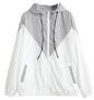 Color Block Hooded Jacket with Elastic Waist (Summer)