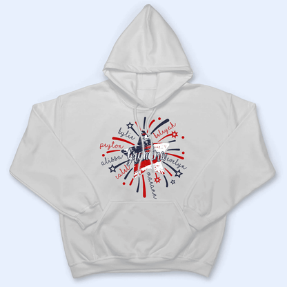 4th of July Firework America Flag - Personalized Custom T Shirt - Birthday, Loving, Funny Gift for Grandma/Nana/Mimi, Mom, Wife, Grandparent
