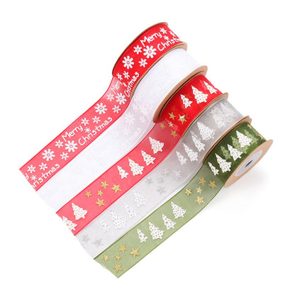 5/10M 25mm Polyester Printing Christmas Grosgrain
