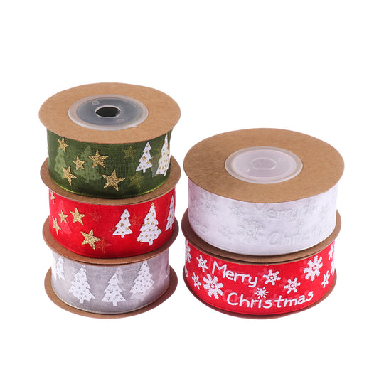 5/10M 25mm Polyester Printing Christmas Grosgrain