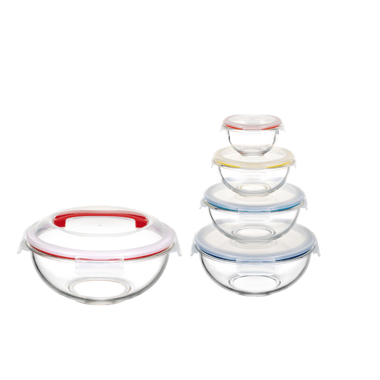 Borosilicate Glass Mixing Bowl Set (5 Bowls) by Genicook