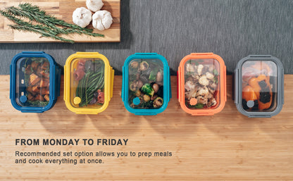 Multicolor Glass Storage Set