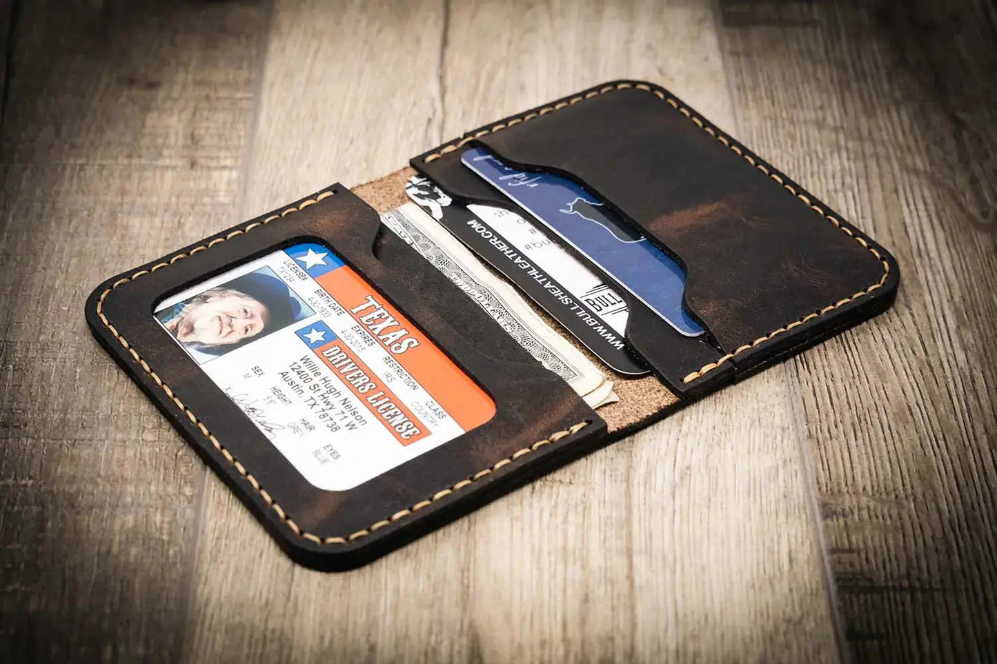 The Georgetown Minimalist Wallet in Walnut Brown