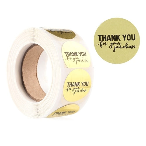 500PCS Thank You Kraft Handmade Stickers Cards Box