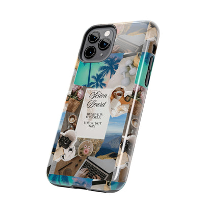 Inspiring Vision Board Phone Case, Motivational Tough Case, Adventurous Gift for Her, Self-Care, Dream Big, Unique Phone Accessory
