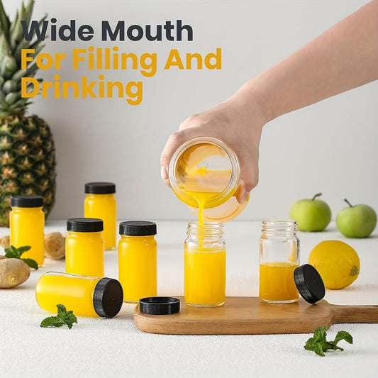 6Pack Mini Insulated Glass Shot Bottles with Lids
