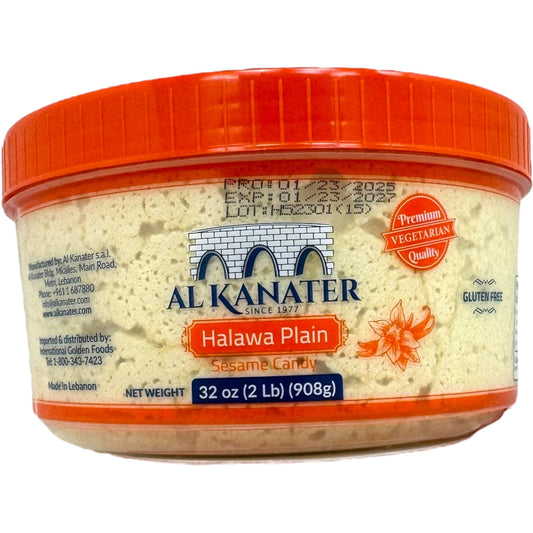 Authentic Alkanater Plain Halva 2lb - Rich, Nutty Flavor Perfect for Desserts and Snacking