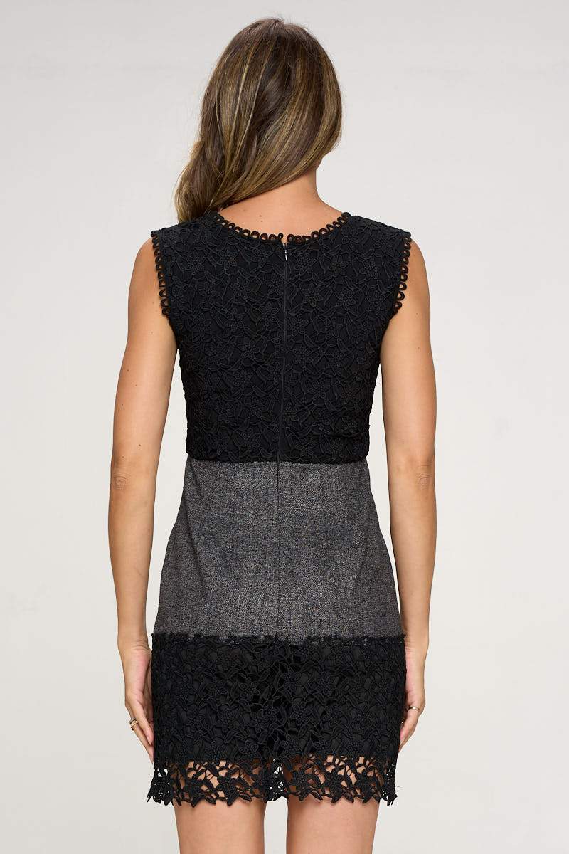 Sleeveless Textured Dress with Lace Trim Hem | Apparel | Kitchen + Metal