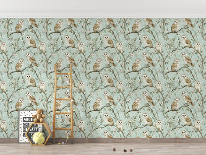 Enchanted Owl Grove Wallpaper