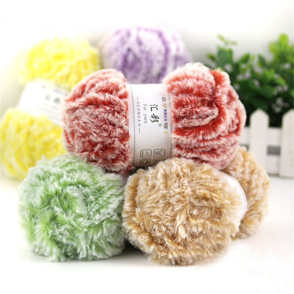 50g/Set Colorful Soft Hand Knitting Fur Yarn Warm
