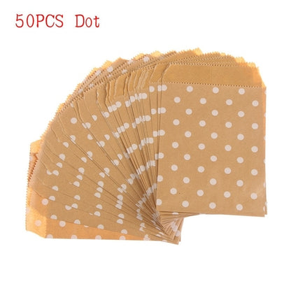 50pcs/pack 15CM*10CM Wave Dot Kraft Paper Candy | Gift Shop + Gift Wrapping | Craft Making | Under $100 | Kitchen + Metal