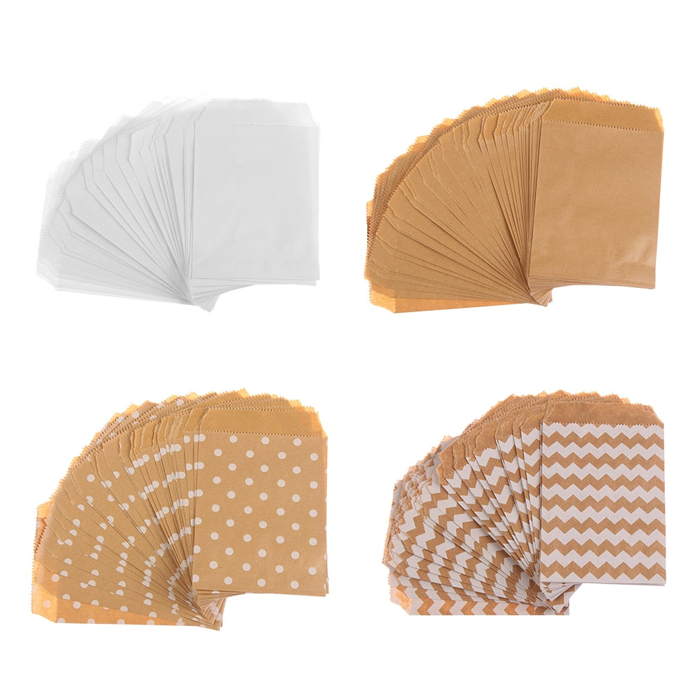 50pcs/pack 15CM*10CM Wave Dot Kraft Paper Candy | Gift Shop + Gift Wrapping | Craft Making | Under $100 | Kitchen + Metal