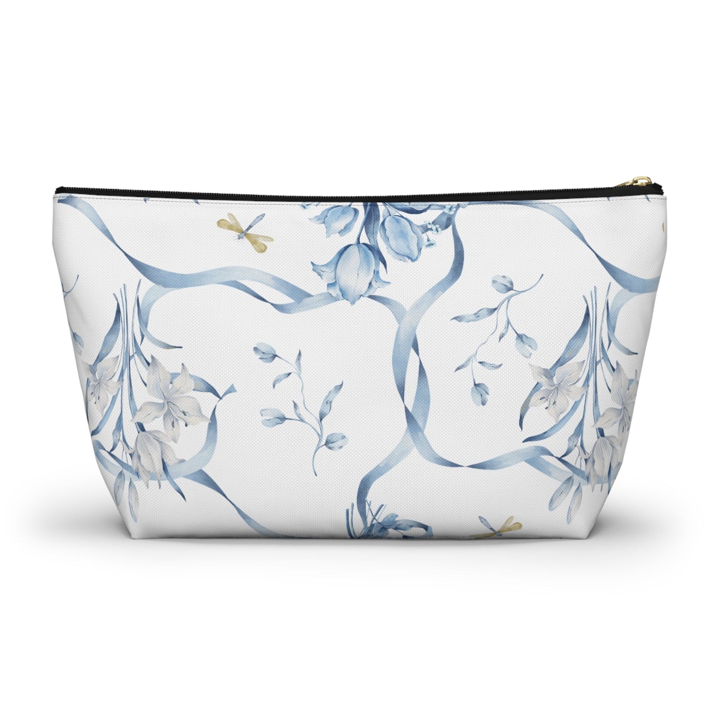 Customizable: Floral T-bottom Accessory Pouch | Gift for Her, Makeup Bag, Travel Organizer, Storage Solution, Spring Decor