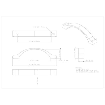3" Center-to-Center Satin Nickel Arched Seaver Cabinet Pull