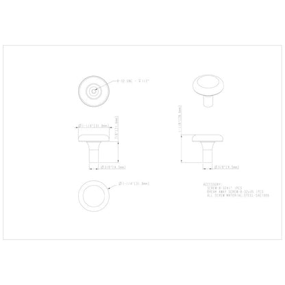 1-1/4" Diameter Satin Nickel Round Seaver Cabinet Knob