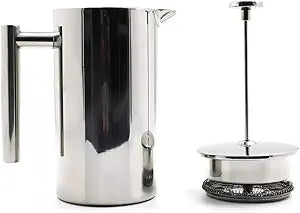 LIVEVIE Double-Walled Stainless Steel French Press Coffee Maker -
