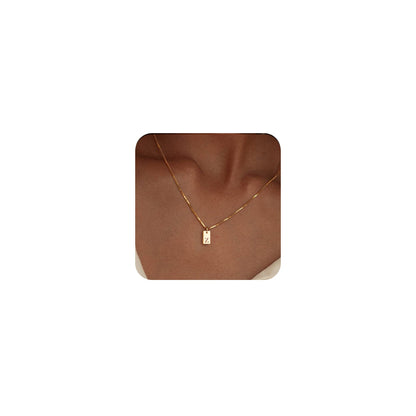14K Gold Plated Initial Letter Necklace - Personalized Dainty Name Pendant