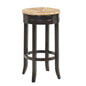 30" Natural And Espresso Solid Wood Swivel Backless Bar Height Bar Chair