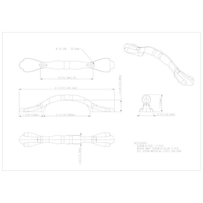 3" Center-to-Center Satin Nickel Arcadia Cabinet Pull