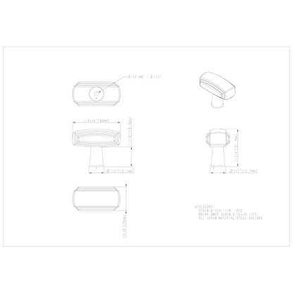 1-9/16" Overall Length Satin Nickel Rectangle Delgado Cabinet Knob