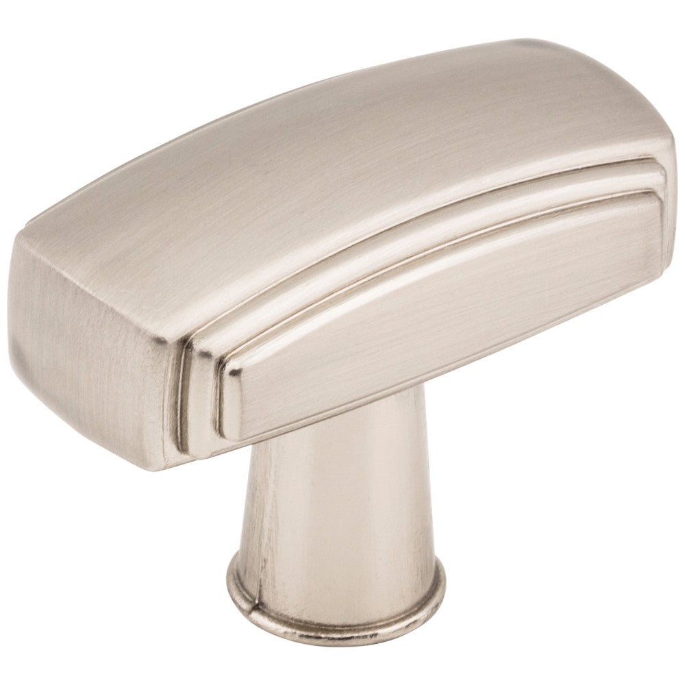 1-9/16" Overall Length Satin Nickel Rectangle Delgado Cabinet Knob