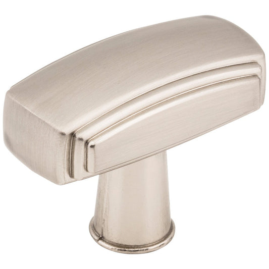 1-9/16" Overall Length Satin Nickel Rectangle Delgado Cabinet Knob