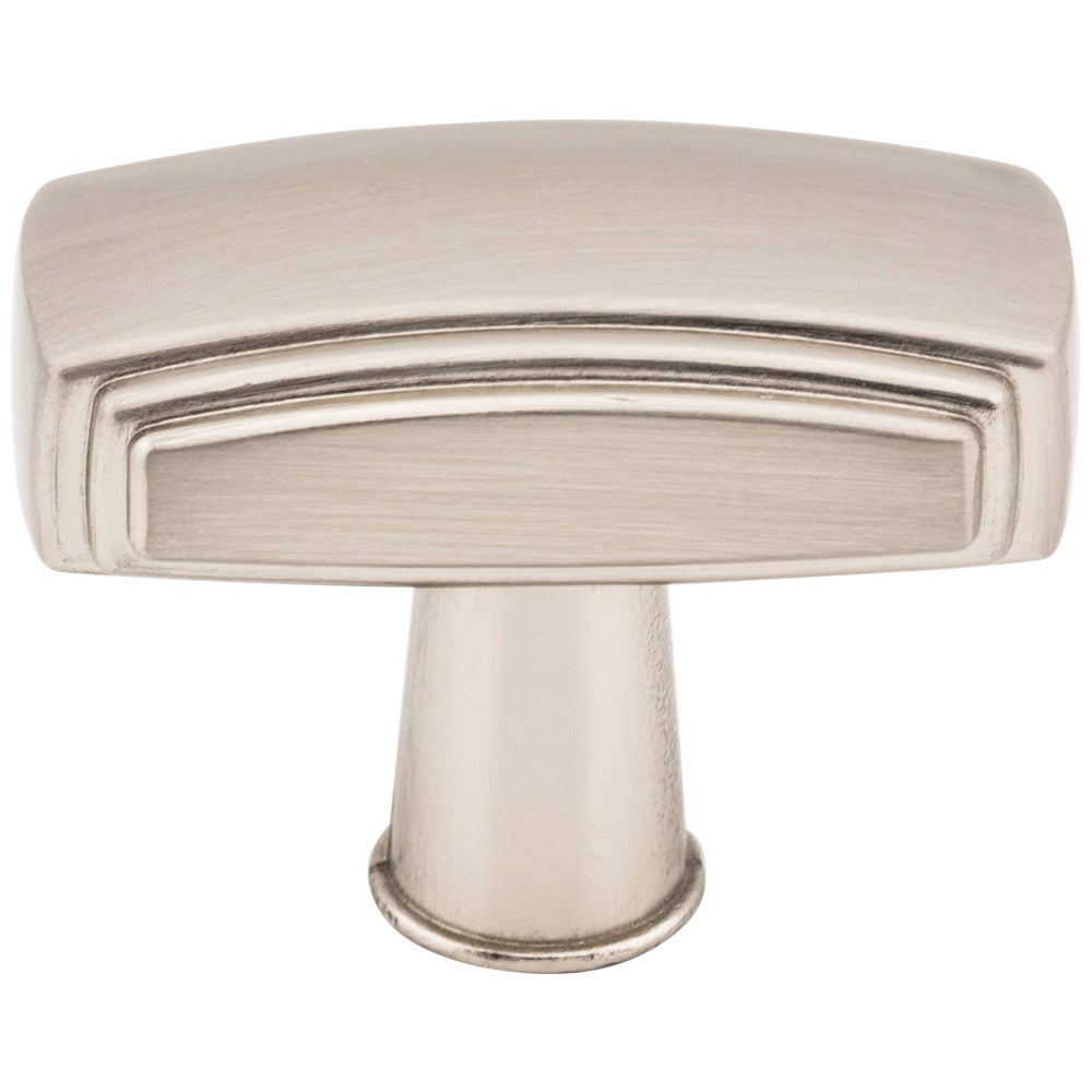 1-9/16" Overall Length Satin Nickel Rectangle Delgado Cabinet Knob