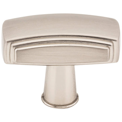 1-9/16" Overall Length Satin Nickel Rectangle Delgado Cabinet Knob