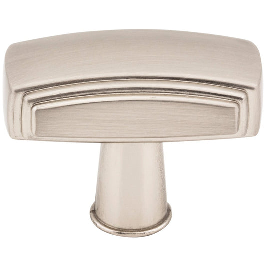 1-9/16" Overall Length Satin Nickel Rectangle Delgado Cabinet Knob