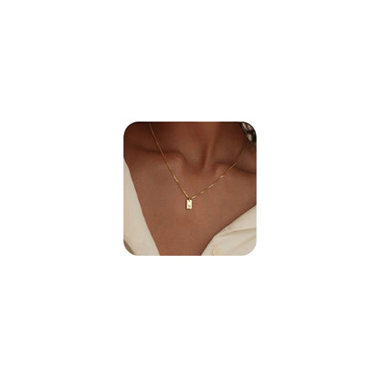 14K Gold Plated Initial Letter Necklace - Personalized Dainty Name Pendant