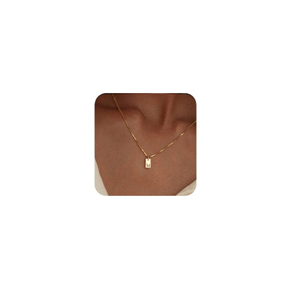 14K Gold Plated Initial Letter Necklace - Personalized Dainty Name Pendant