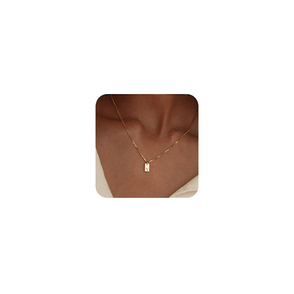 14K Gold Plated Initial Letter Necklace - Personalized Dainty Name Pendant