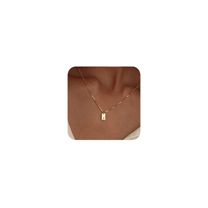 14K Gold Plated Initial Letter Necklace - Personalized Dainty Name Pendant