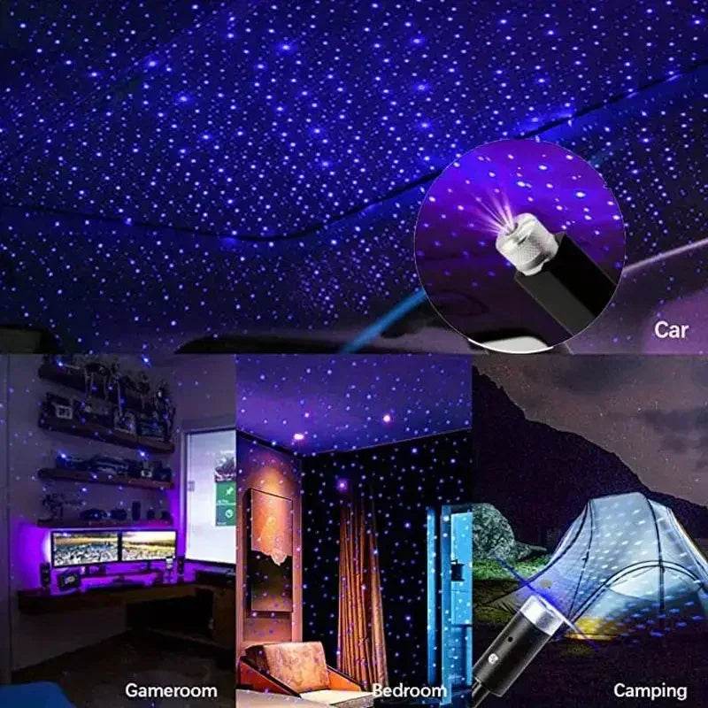 Mini LED Car Roof Star Night Light Projector – USB Adjustable Galaxy Lamp for Auto Ceiling & Room Decor